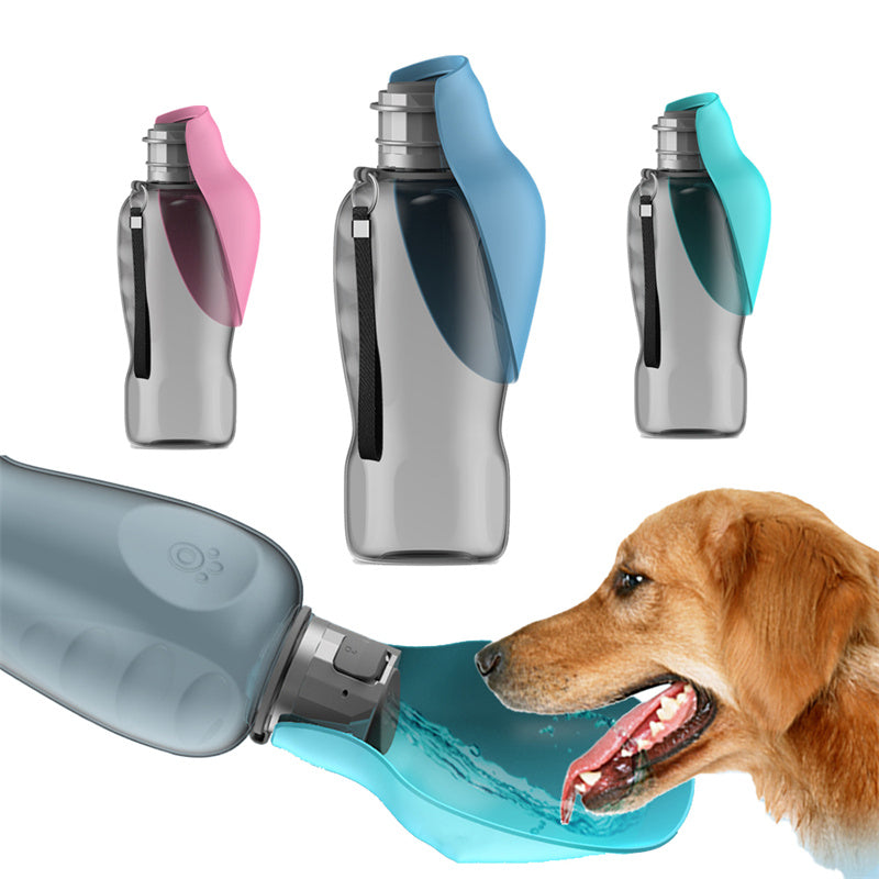 800ml Dog Water Bottle with Foldable Bowl – Portable Leakproof Pet Drinking Bottle for Outdoor Walking