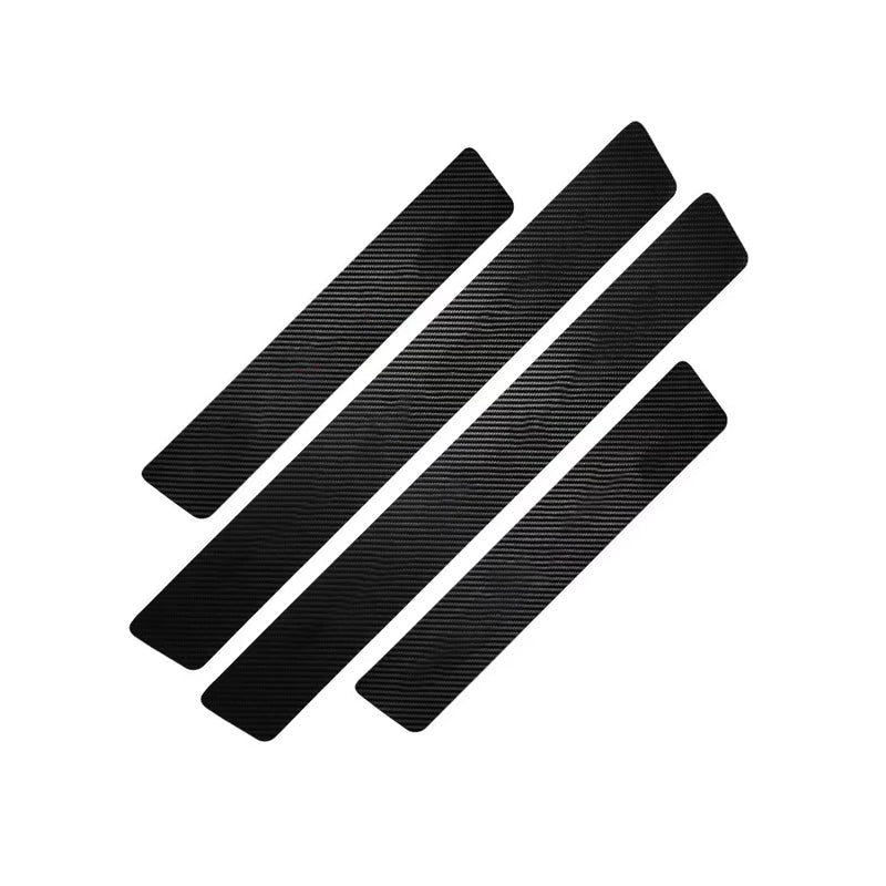 Carbon Fiber Car Door Sill Protectors – 4-Piece Universal Scratch-Resistant Entry Guards