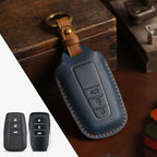 Crazy Horse Leather Car Key Case – Premium Cowhide Key Holder for 2 & 3 Keys