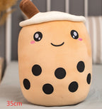 Cute Fruit Drink Plush Strawberry Milk Tea Boba Tea Cup Toy – Soft Stuffed Pillow Cushion Gift