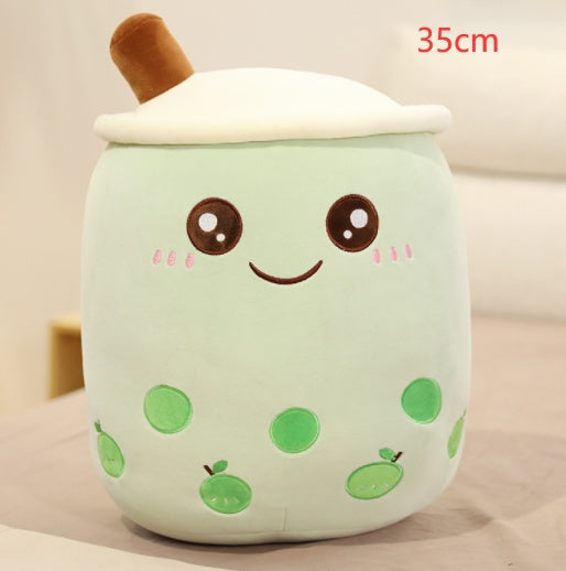 Cute Fruit Drink Plush Strawberry Milk Tea Boba Tea Cup Toy – Soft Stuffed Pillow Cushion Gift