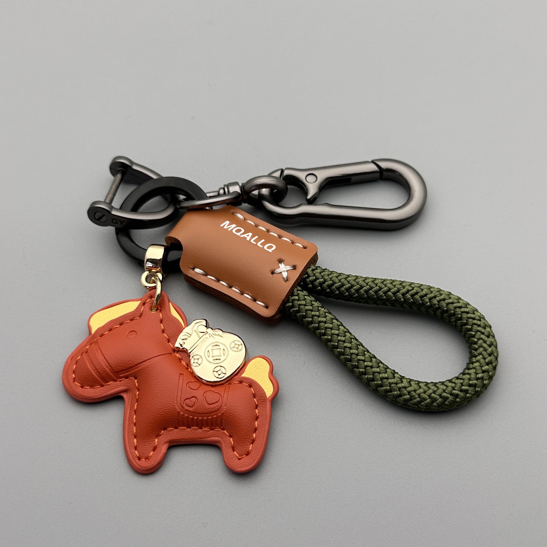 Immediately Rich Handmade Cowhide Car Key Ring Pendant – Stylish Keychain