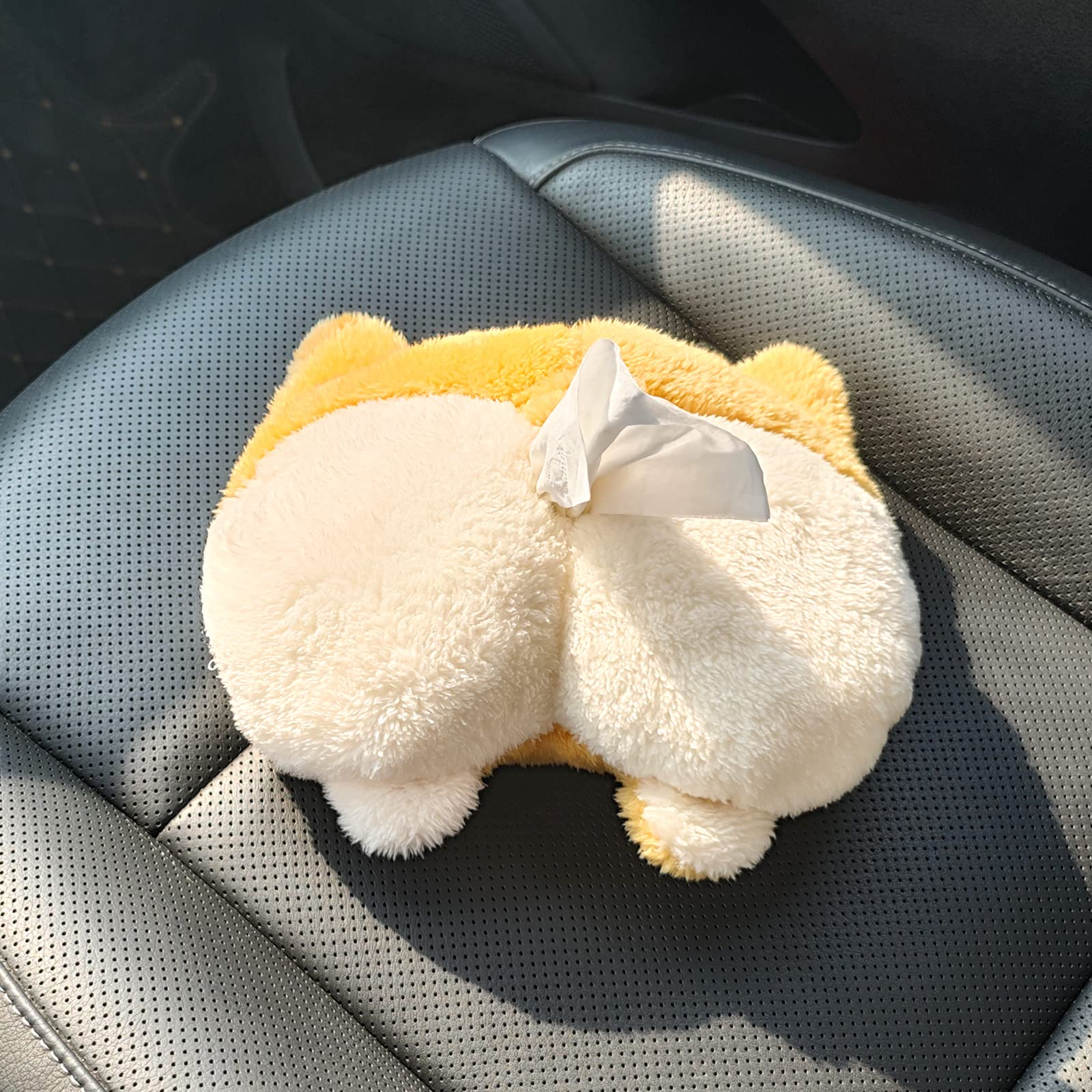 Cute Corgi Butt Tissue Box Cover – Soft Hanging Storage Bag Tissue Holder for Car & Home