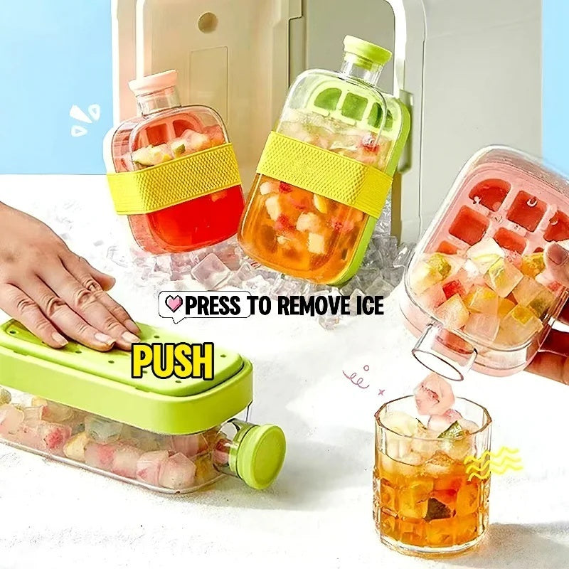 One-Click Ice Cooling Cup – Instant Ice Maker with Straw, Curling Mold & Portable Design