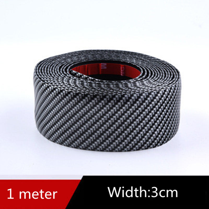 Carbon Fiber Pattern Car Door Sill Sticker – 1M Decorative & Protective Bumper Strip