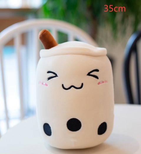 Cute Fruit Drink Plush Strawberry Milk Tea Boba Tea Cup Toy – Soft Stuffed Pillow Cushion Gift