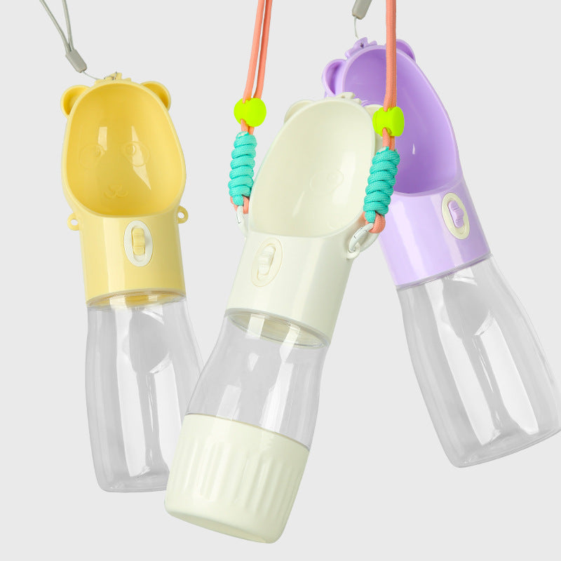 2-in-1 Portable Dog Water Bottle with Food Container – Leakproof Pet Feeder for Dogs & Cats